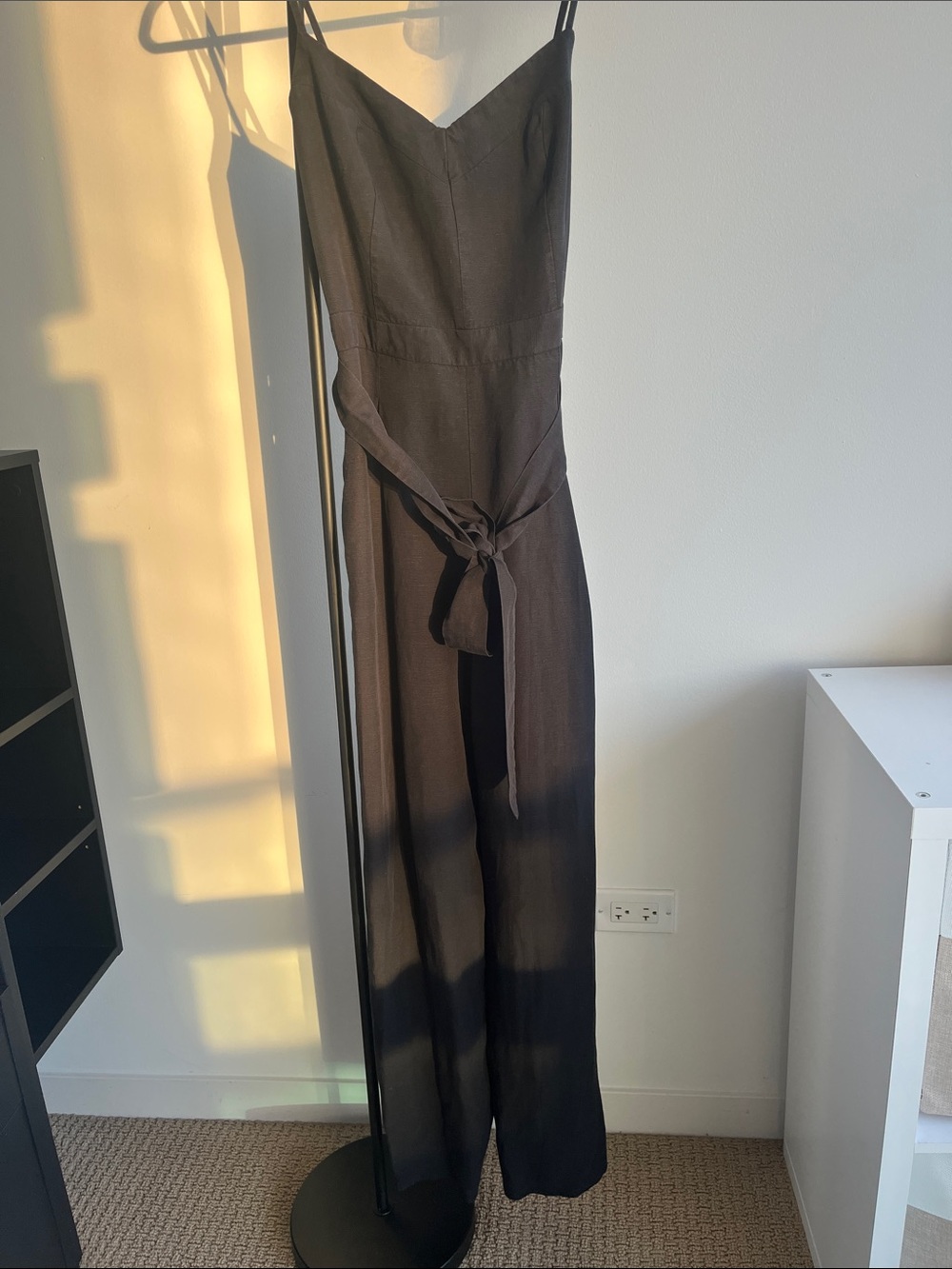Club Monaco Black Linen Tie Jumpsuit, 8